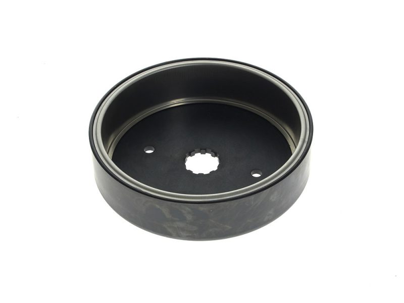 Heavy-duty motorcycle wheel rim for custom Revelry Motorcycles builds.