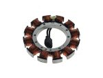 High-performance motorcycle stator coil assembly for custom Revelry Motorcycles builds.