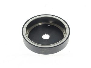 High-performance motorcycle clutch pulley for Revelry motorcycles, durable aluminium construction.