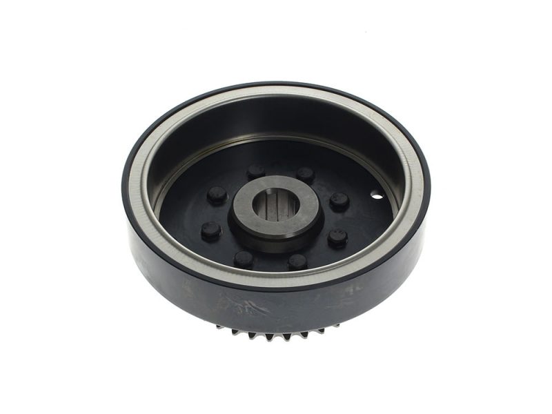 Alternator Rotor with Engine Sprocket. Fits 1200cc Sportster 2004-2021 High-quality motorcycle clutch pulley for Revelry Motorcycles custom builds.