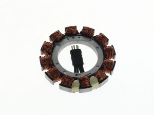 High-performance motorcycle stator coil for Revelry Motorcycles, key engine component.