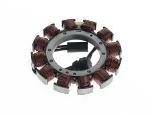High-performance motorcycle stator coil assembly for Revelry Motorcycles.
