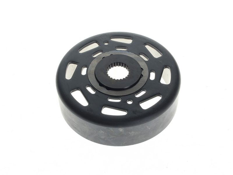 High-performance motorcycle rear wheel pulley for Revelry Motorcycles Australian bikes.