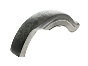 Rear Universal Fat Bob Style Fender with Left Side Chain Cut Away - Raw