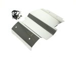 Aluminium motorcycle skid plate for Revelry motorcycles, with mounting hardware included.