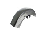 Stainless steel motorcycle fender for custom or vintage bikes, ideal for enhancing motorcycle aesthetics.