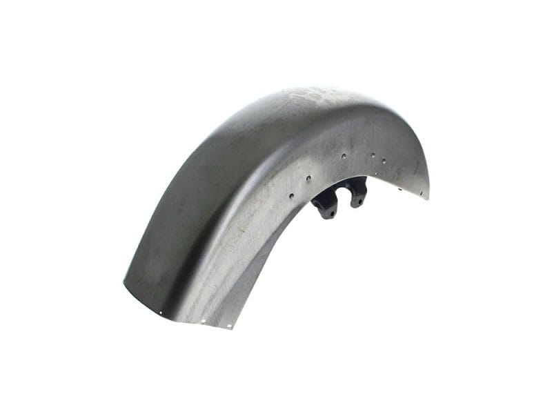 Stainless steel motorcycle fender for custom or vintage bikes, ideal for enhancing motorcycle aesthetics.
