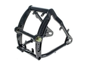 Heavy-duty motorcycle footpeg mount for Revelry Motorcycles in black.