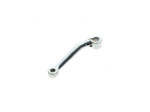 Chrome motorcycle footpeg link for Revelry Motorcycles, high-quality bike parts, Australia.