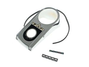 Light panel for motorcycle dashboard, metal frame with wiring accessory.