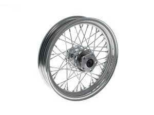 Vintage motorcycle spoked wheel for custom cafe racer bikes.