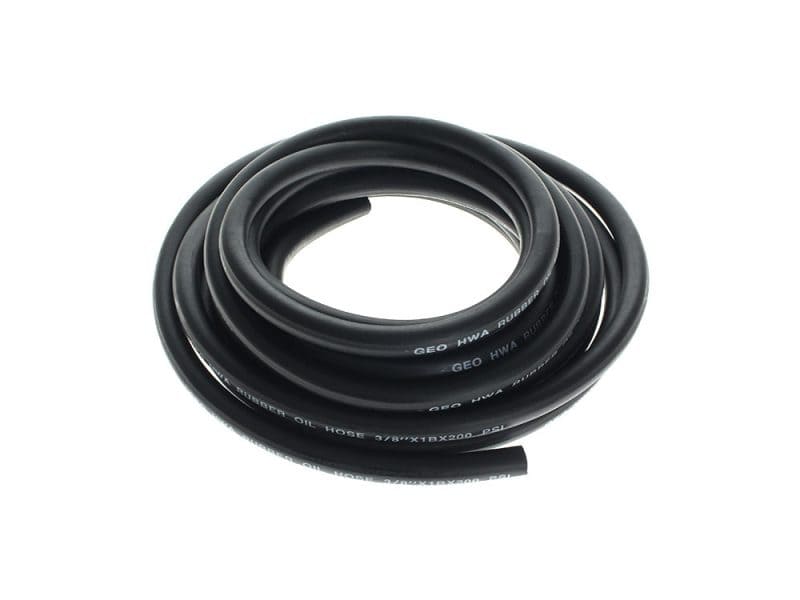 3/8in. Black Oil Line - 25 Foot Roll High-quality rubber oil hose for motorcycles, 3/8" x 18", durable and reliable.