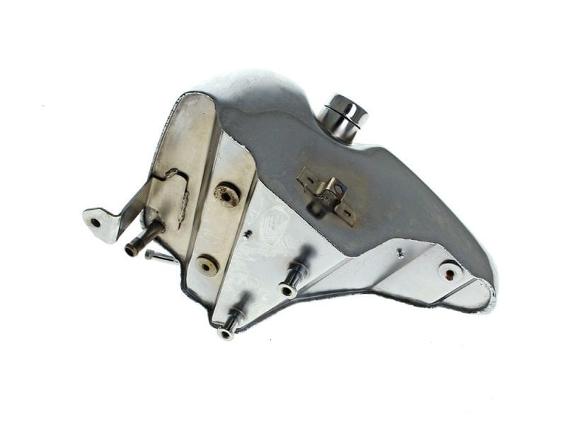 Oil Tank - Chrome. Fits Sportster 1997-2003 High-performance motorcycle engine component for Revelry Motorcycles, rugged and durable design.