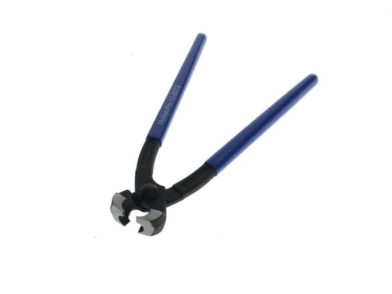 Straight Jaw Ear Clamp Tool. Usa on Both Step & Stepless Style Clamps Adjustable pliers with blue handles, ideal for motorcycle maintenance and repairs.