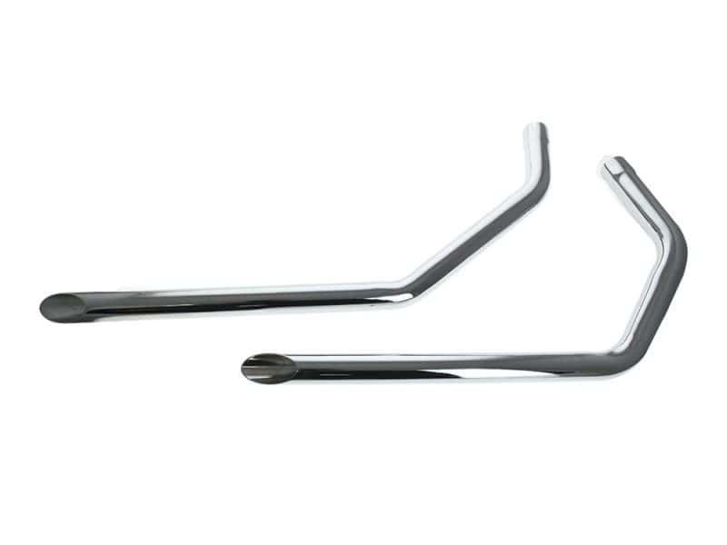 Slash Cut 1-3/4in. Drag Pipes - Chrome. Fits Sportster 1957-1985 Polished chrome motorcycle handlebar for Revelry Motorcycles in Australia.