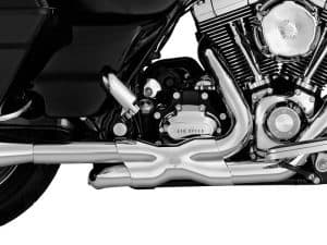 Enhanced motorcycle engine and exhaust system for high-performance riding.