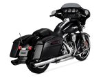 Harley-Davidson touring motorcycle with black hard saddlebags and chrome accents.