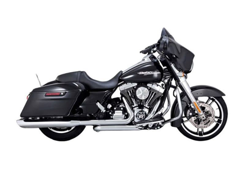 Harley Davidson touring motorcycle with black styling and sleek design, perfect for long-distance riding.