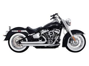 Big Shots Staggered Exhaust - Chrome. Fits Softail 2018-2024 Non-240 Tyre Models