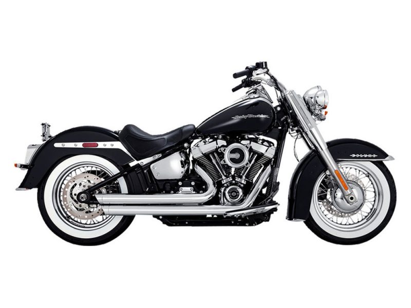 Big Shots Staggered Exhaust - Chrome. Fits Softail 2018-2024 Non-240 Tyre Models