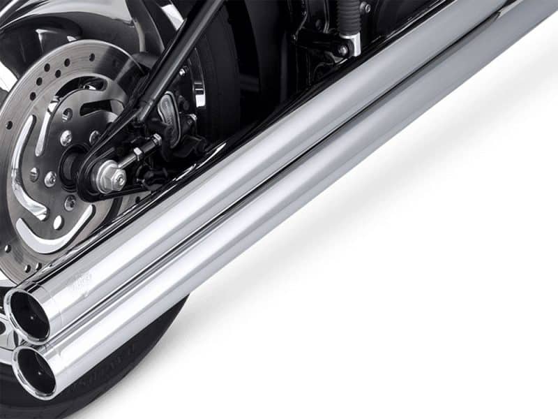 High-quality motorcycle exhaust pipes on a custom Revelry Motorcycles bike in Australia.