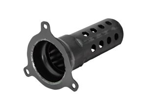 High-performance motorcycle exhaust silencer for Revelry Motorcycles Australia.