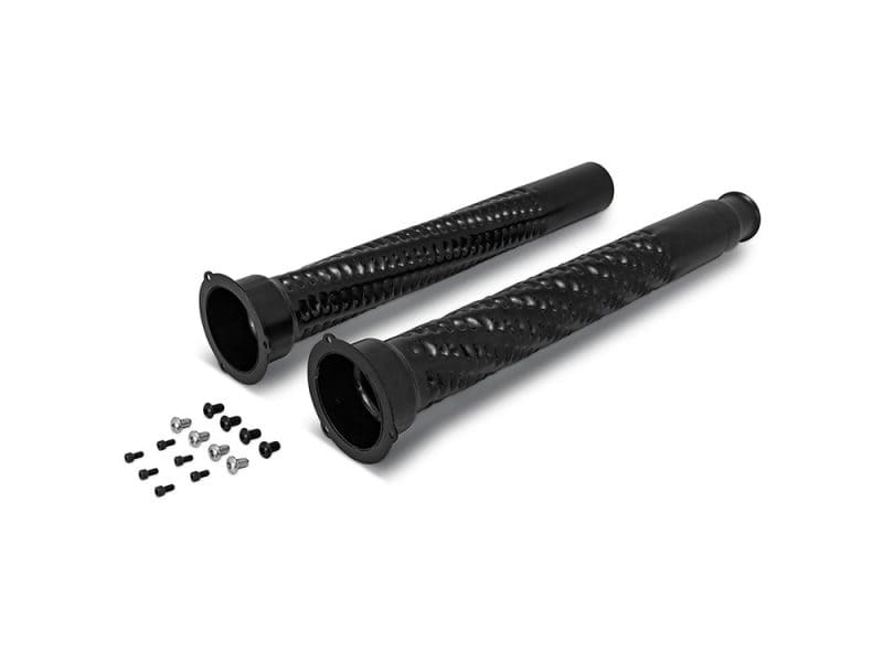 Black motorcycle handlebar grips with screws for Revelry Cycles custom bikes.