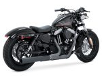 Harley-Davidson motorcycle with black matte finish and custom exhaust for sale.
