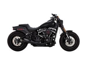 2-into-1 Upsweep Exhaust - Black. Fits Softail 2018-2024 Non-240 Tyre Models