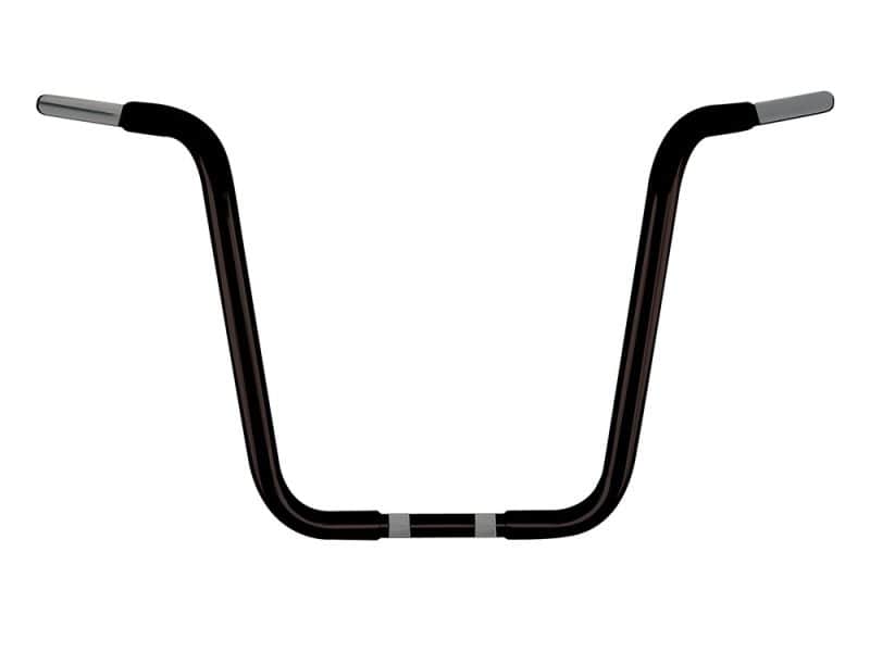16in. x 1-1/4in. Chubby Ape Hanger Handlebar - Gloss Black. Handlebar for custom motorcycle build, black finish, high-quality steel, Revelry Motorcycles Australia.