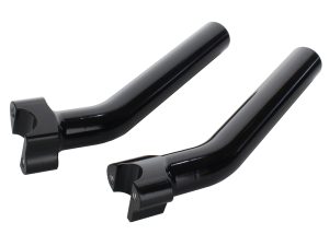 Heavy-duty motorcycle handlebar risers for Revelry Motorcycles, black finish, durable steel construction.
