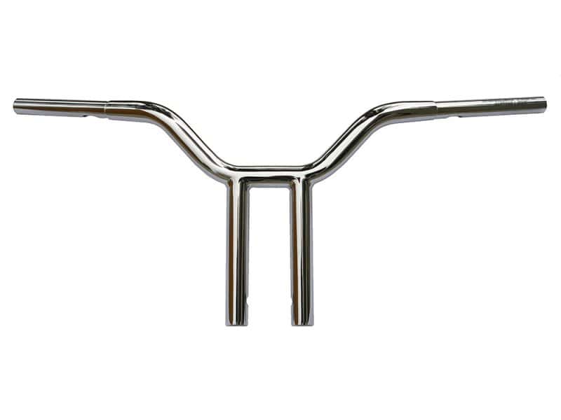 12in. x 1-1/4in. Chubby Psycho Street Fighter Handlebar - Chrome. Chrome motorcycle handlebar for custom Revelry Motorcycles builds.