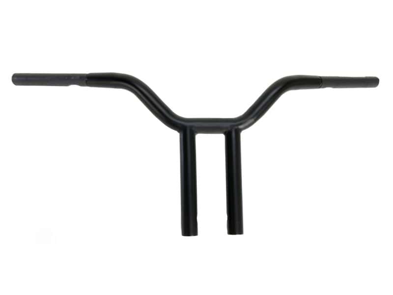 Black motorcycle handlebar for custom cafes and cruisers, ideal for Revelry Motorcycles builds.