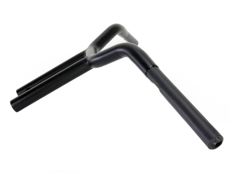 Black motorcycle handlebar for Revelry Motorcycles, perfect for custom bike builds and repairs.