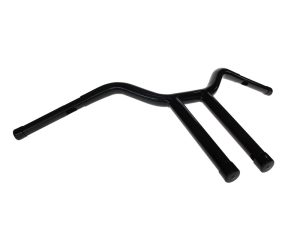Black motorcycle handlebar for custom bikes and accessories.