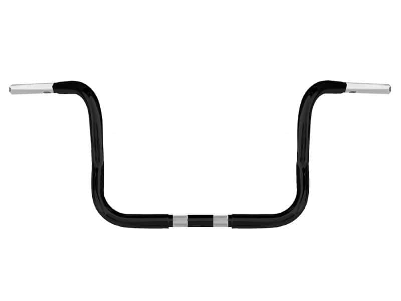 10in. x 1-1/4in. Chubby Bagger Ape Handlebar - Gloss Black. Fits Ultra Models 1996-2024 and Street Glide 1996-2023 Black Motorcycle Handlebar for Cruiser and Cafe Racer Bikes, high-quality bike accessories.