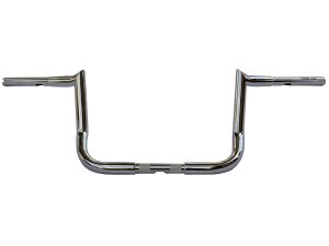 10in. x 1-1/4in. Chubby Bagger Hooked Ape Hanger Handlebar - Chrome. Fits Ultra Models 1996-2024 and Street Glide 1996-2023