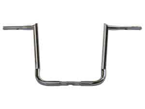 16in. x 1-1/4in. Chubby Bagger Hooked Ape Hanger Handlebar - Chrome. Fits Ultra Models 1996-2024 and Street Glide 1996-2023