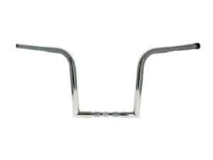 Chrome motorcycle handlebar for Revelry Motorcycles, durable and stylish, perfect for custom bike builds.