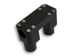 Black motorcycle handlebar riser mount for Revelry Motorcycles accessories and custom builds.