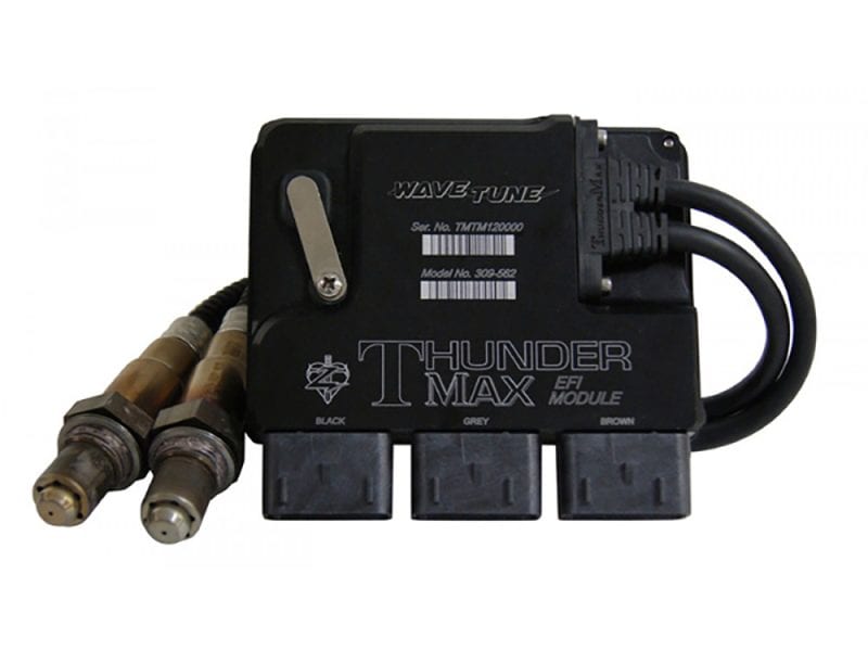 High-performance motorcycle EFI tuning module by Thunder Max, Yamaha Wave Tune compatible.